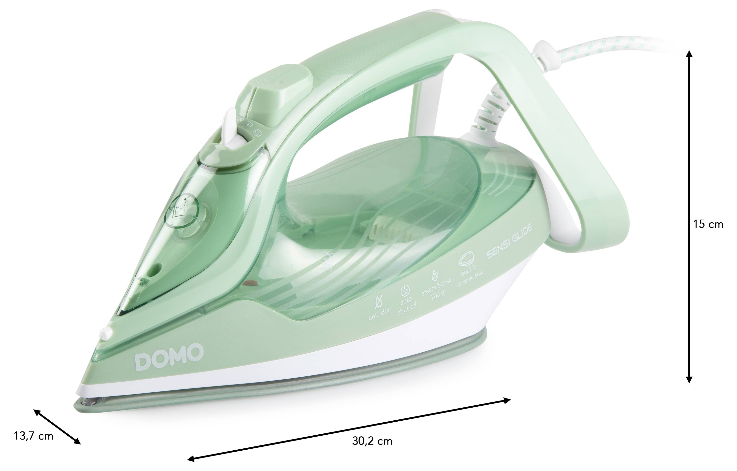 DOMO DAMPFBÜGELEISEN Dampfbügeleisen Grün 2830 W