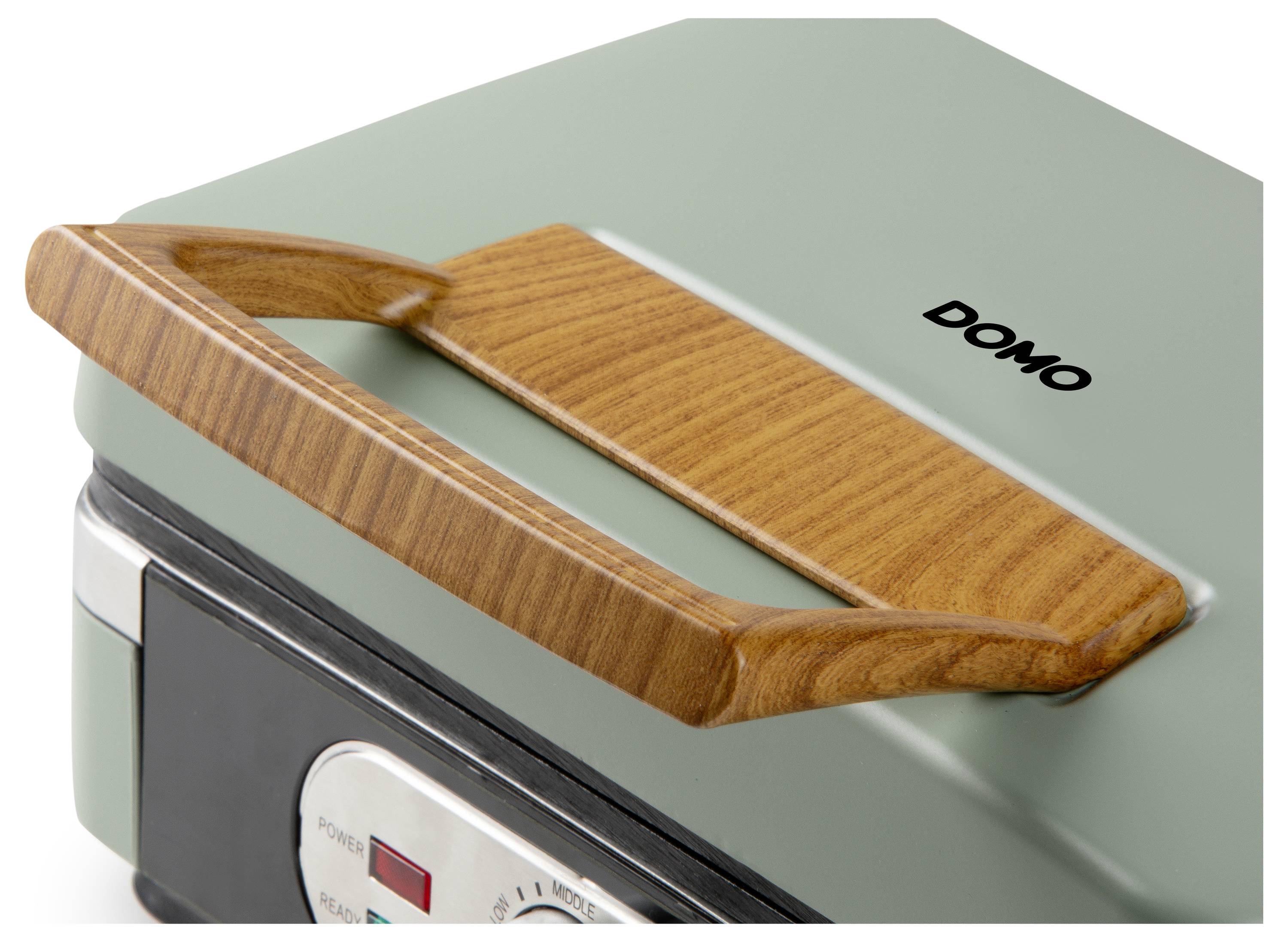 DOMO SANDWICH-WAFFLE-GRILL 3-IN-1 Waffeleisen Salbei-Grün