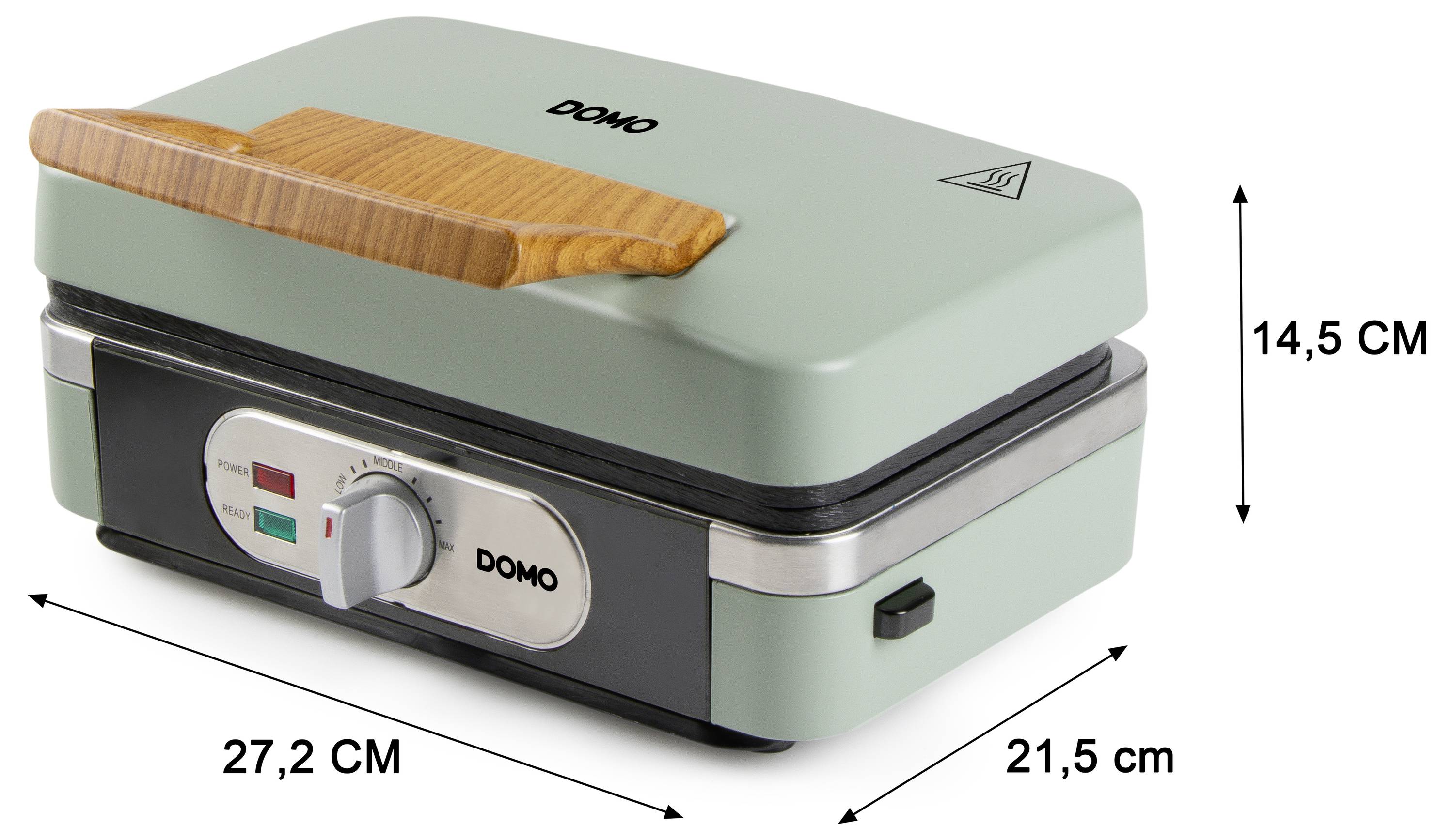 DOMO SANDWICH-WAFFLE-GRILL 3-IN-1 Waffeleisen Salbei-Grün