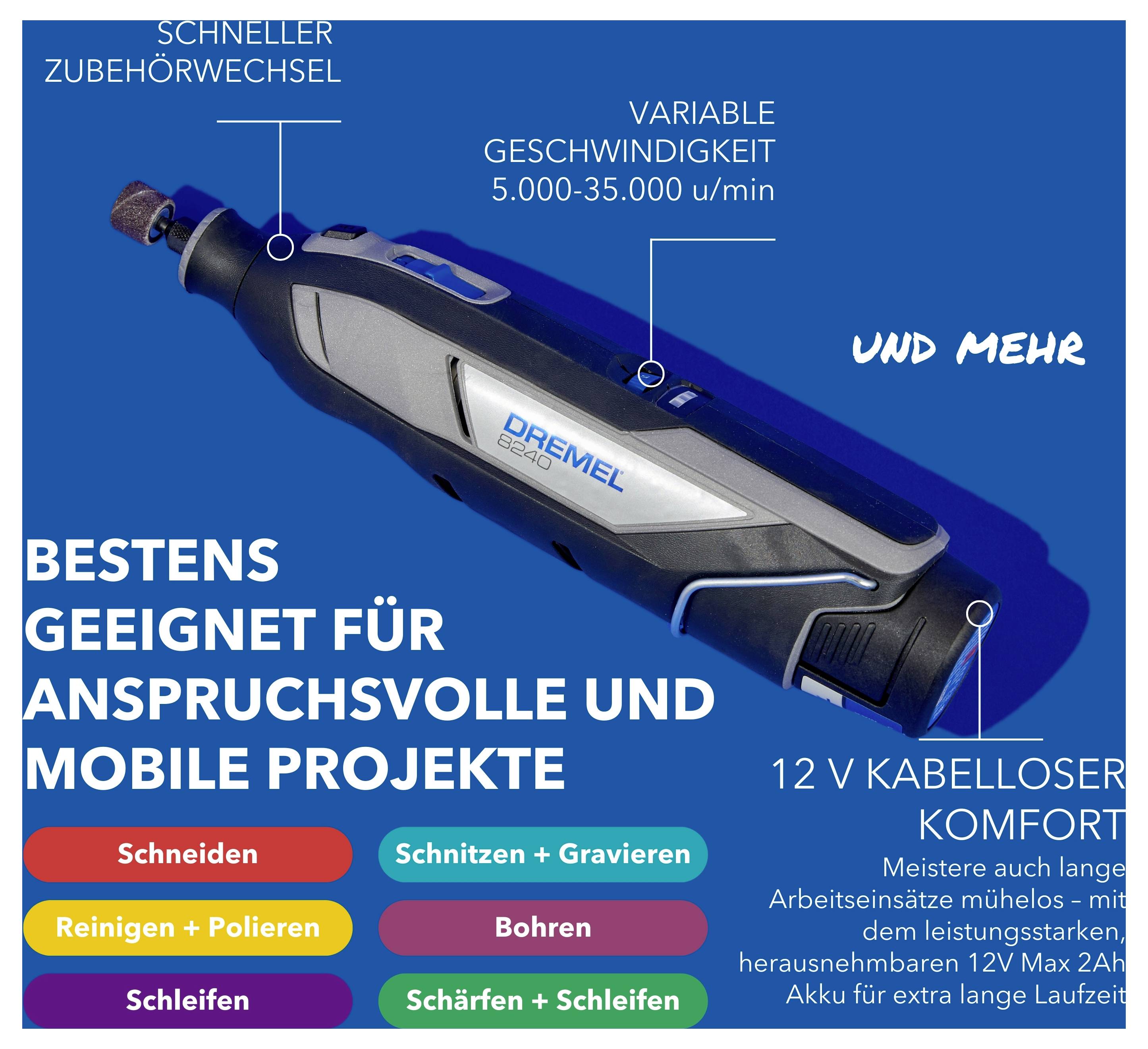 Dremel 8240-3-MB (ohne Akku) F0138240KB Multifunktionswerkzeug ohne Akku, ohne Ladegerät 12V