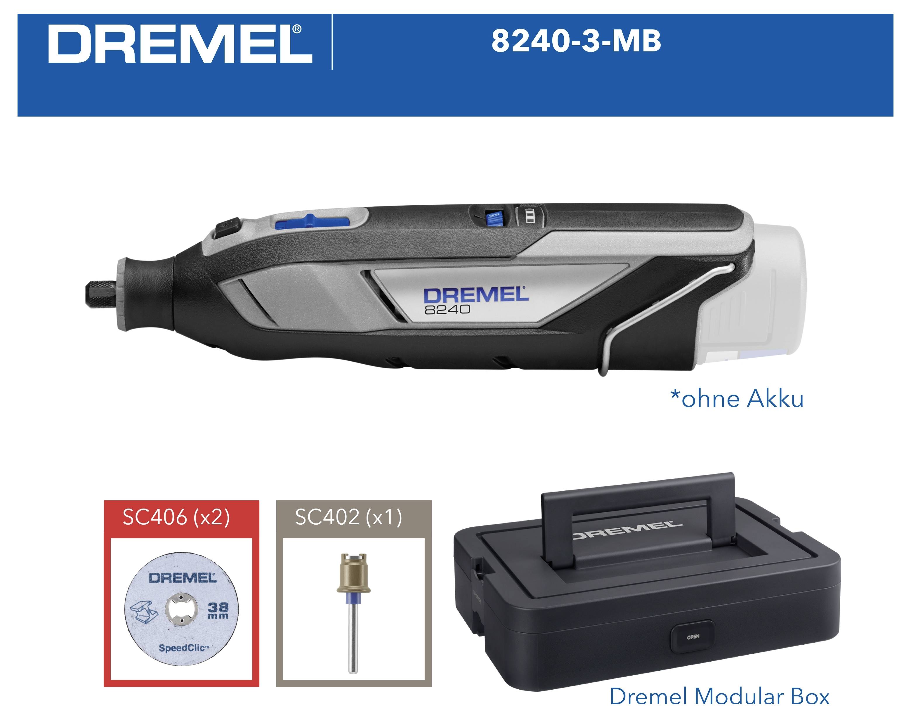 Dremel 8240-3-MB (ohne Akku) F0138240KB Multifunktionswerkzeug ohne Akku, ohne Ladegerät 12V