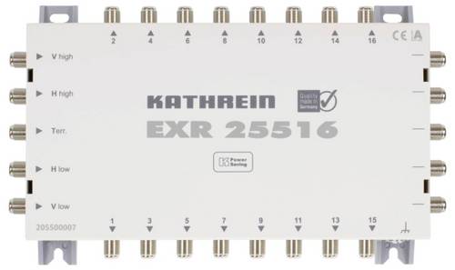 Kathrein EXR 25516 SAT Multischalter Eingänge (Multischalter): 5 (4 SAT/1 terrestrisch) Teilnehmer-Anzahl: 16 StandBy-Funktion