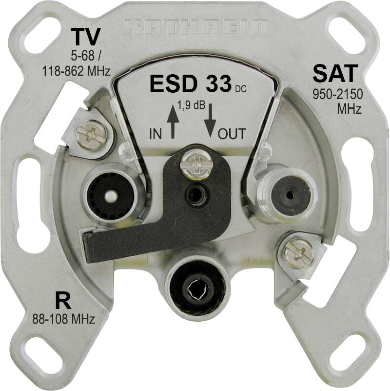 Kathrein ESD 33 Antennendose BK, SAT, TV, UKW Unterputz Durchschleifdose