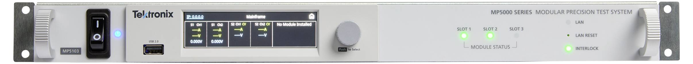 Ein rack-montiertes elektronisches Gerät mit einer Anzeigetafel, einem Kontrollknopf und Statusanzeigen, gekennzeichnet als 'Janxx Signalschutzsystem'.