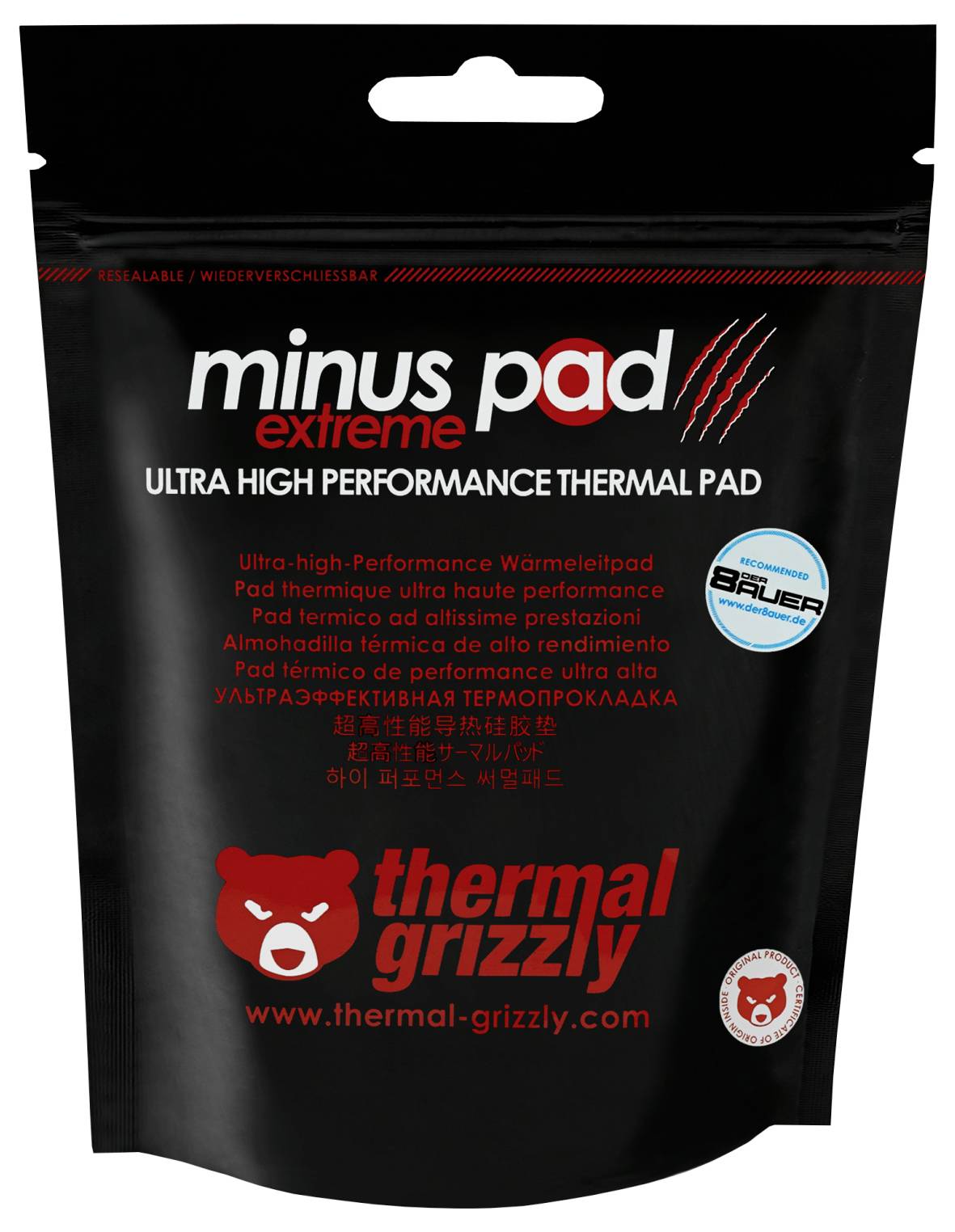 Thermal Grizzly Minus Pad Extreme Wärmeleitpad (B x H x T) 100 x 0.5 x 100mm Bag