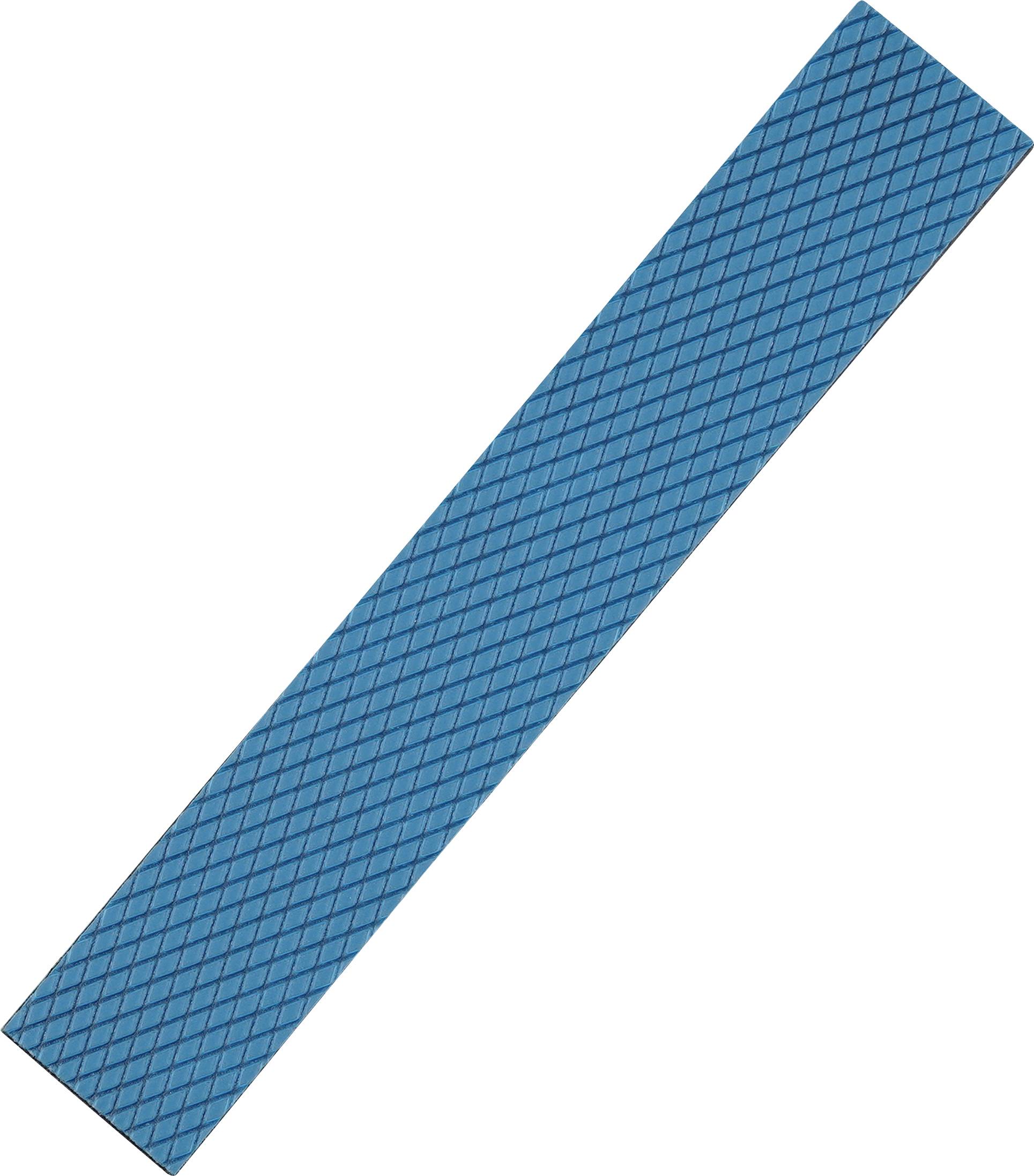 Ein langes, blaues, strukturiertes Griffband für Skateboard-Decks mit Rautenmuster für verbesserte Traktion.