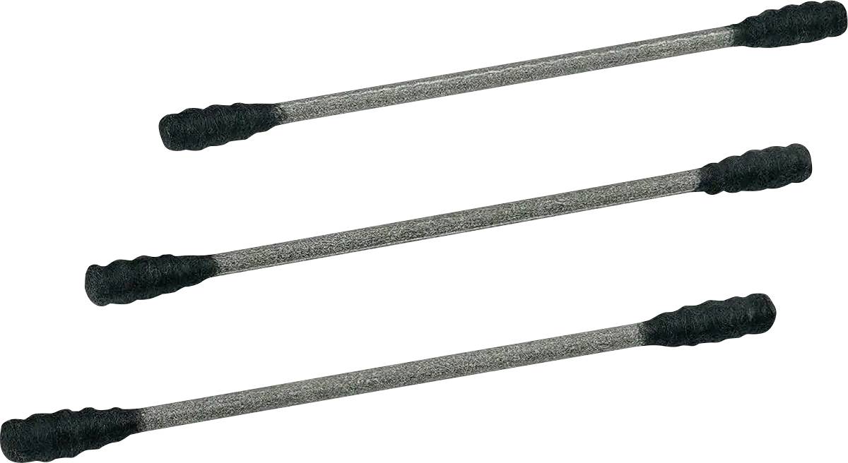 Drei schwarzgriffige Wunderkerzen, diagonal angeordnet auf einem weißen Hintergrund, offensichtlich für Feierlichkeiten oder festliche Veranstaltungen vorgesehen.