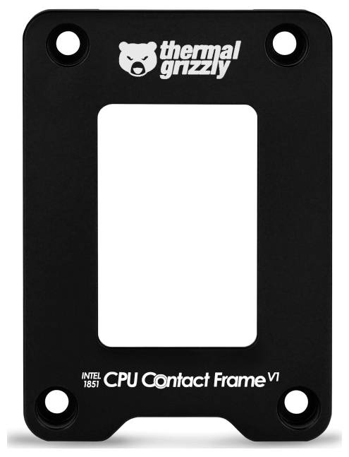 Ein schwarzer CPU-Kontaktrahmen mit der Beschriftung 