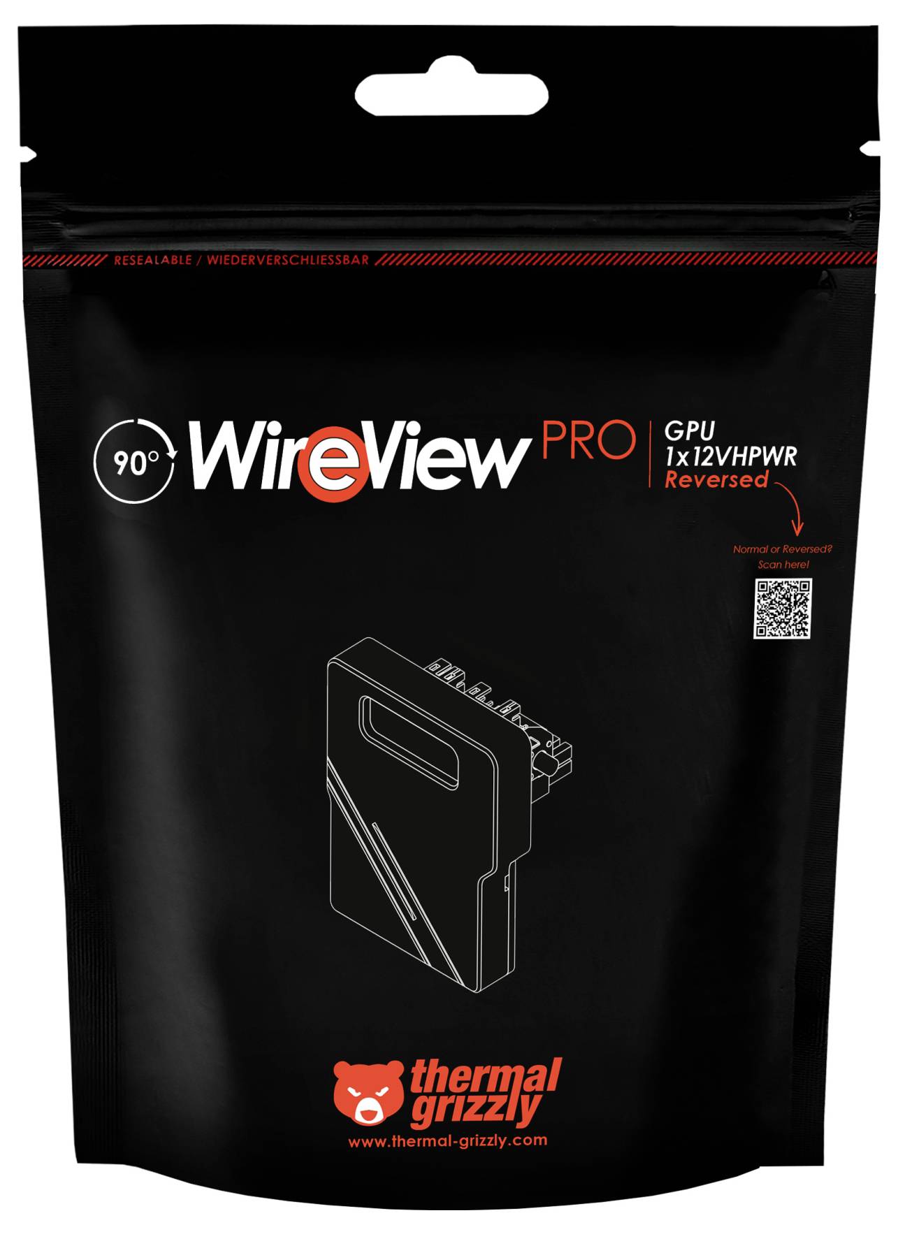 Thermal Grizzly WireView 90 Pro GPU GPU-Erweiterungskarten Schwarz
