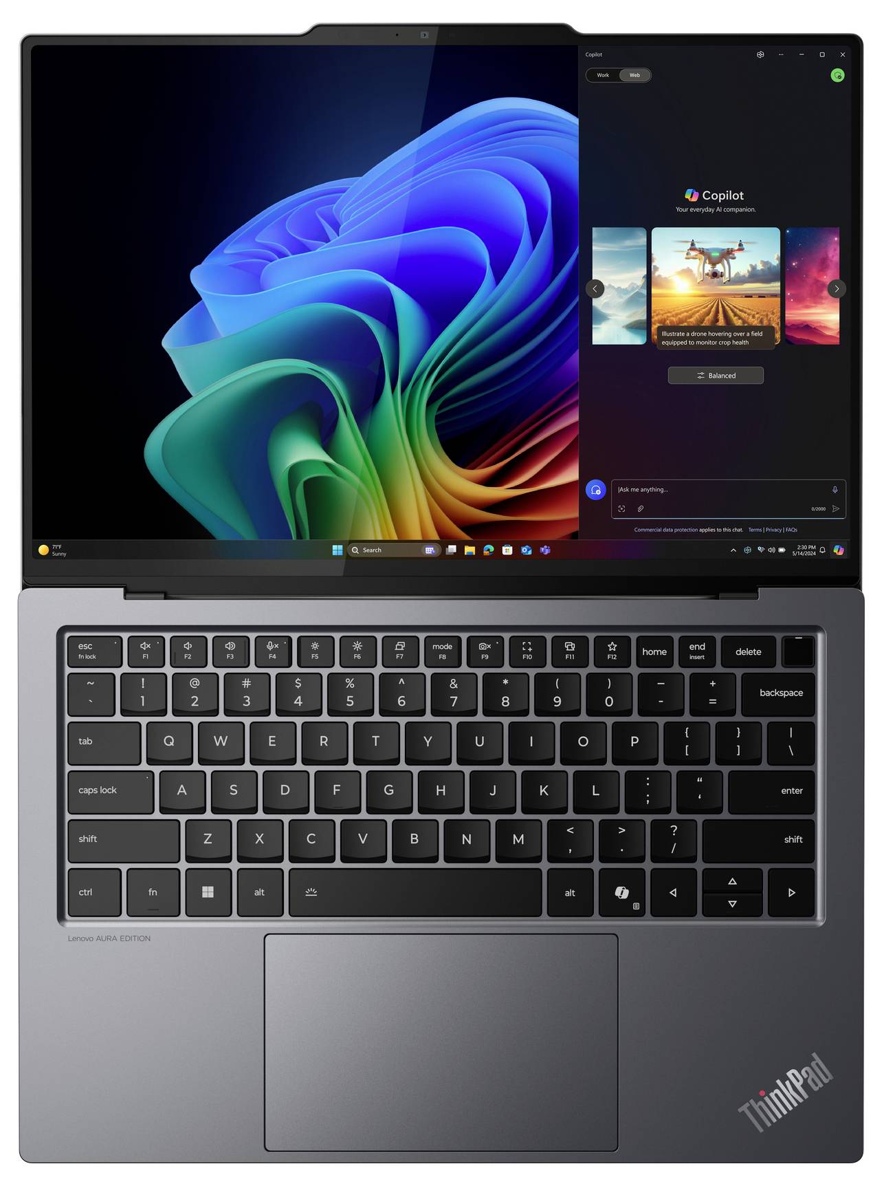 Lenovo Notebook "ThinkPad X9 14 G1" 35.6cm (14 Zoll) 2.8K Intel® Core™ Ultra 7 258V 32GB RAM 1TB SSD Deutsch, QWERTZ Intel Arc