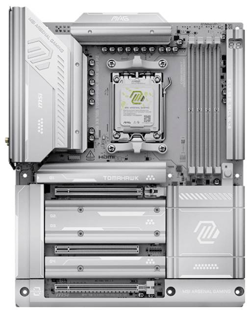 Eine silberne Computermotherboard mit der Aufschrift 