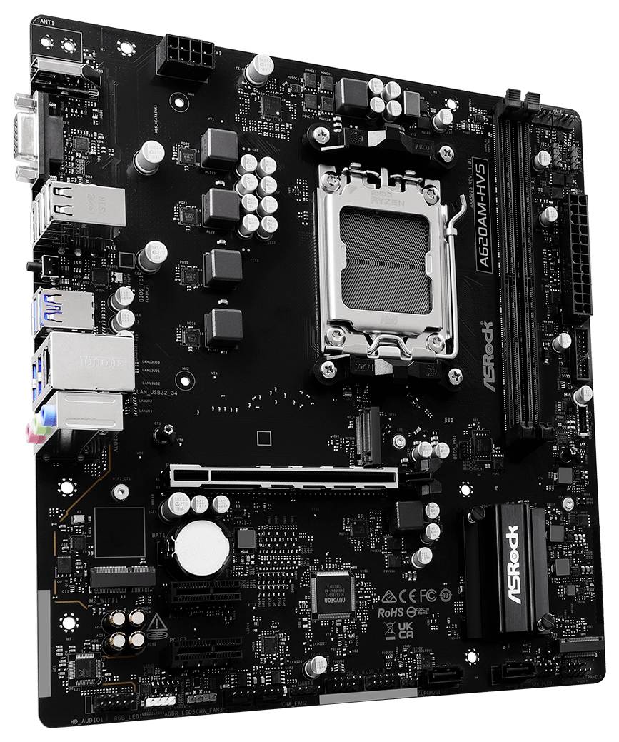 ASRock A620AM-HVS Mainboard Sockel (PC) AMD® AM5 Formfaktor (Details) Micro-ATX Mainboard-Chipsatz AMD® A620A
