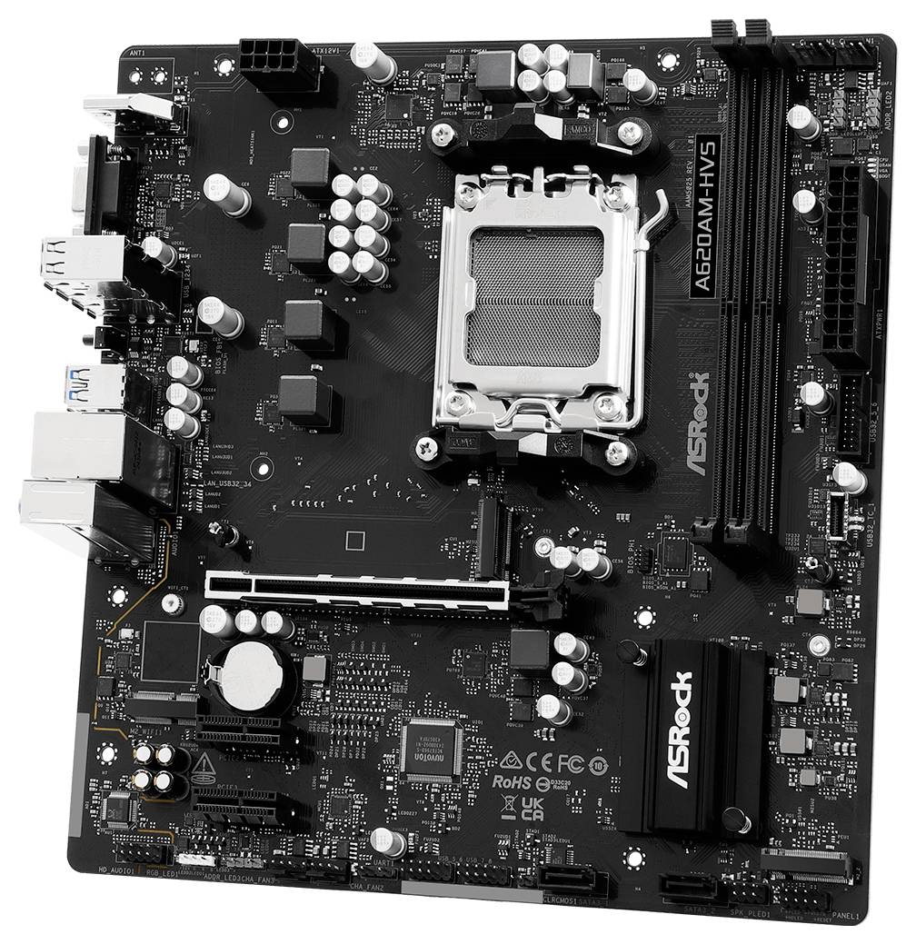 ASRock A620AM-HVS Mainboard Sockel (PC) AMD® AM5 Formfaktor (Details) Micro-ATX Mainboard-Chipsatz AMD® A620A