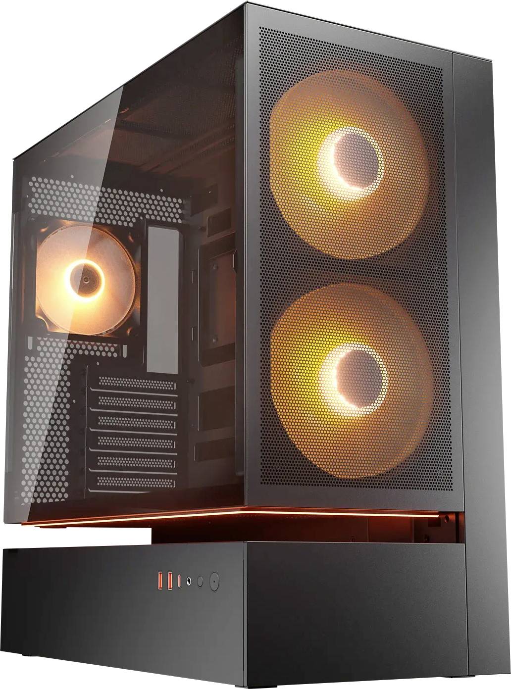 Cougar CFV235 Midi-Tower PC-Gehäuse Schwarz 3 vorinstallierte Lüfter, Integrierte Beleuchtung, Seitenfenster, Staubfilter