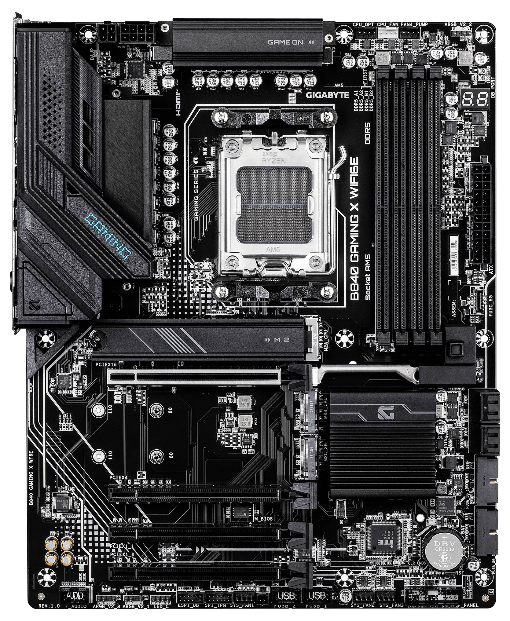 Gigabyte B840 GAMING X WF6E Mainboard Sockel (PC) AMD® AM5 Formfaktor (Details) ATX Mainboard-Chipsatz AMD® B840