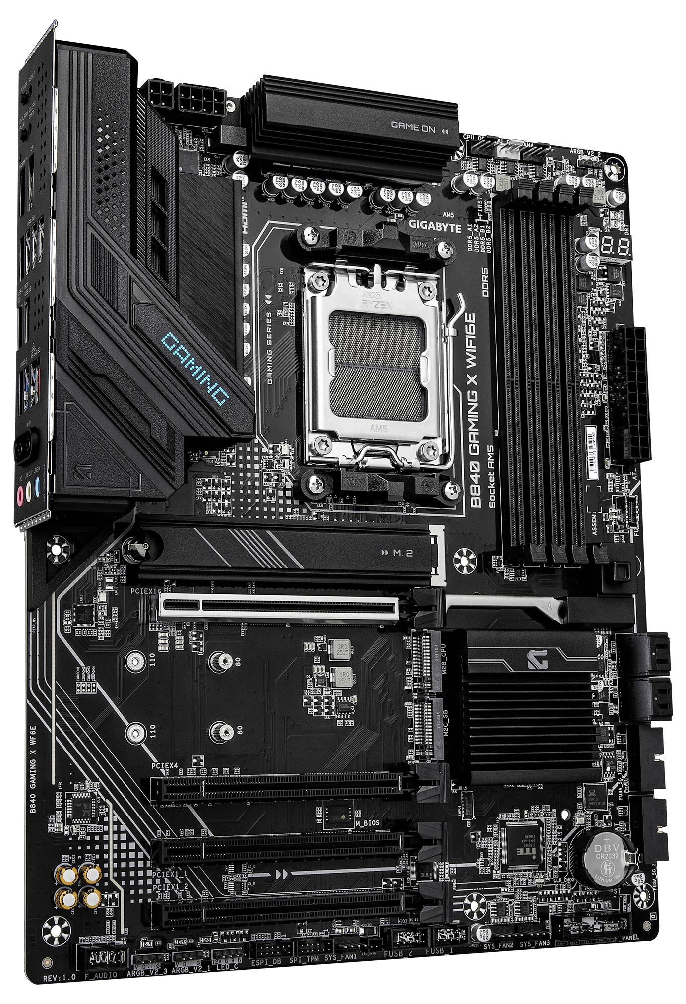 Gigabyte B840 GAMING X WF6E Mainboard Sockel (PC) AMD® AM5 Formfaktor (Details) ATX Mainboard-Chipsatz AMD® B840