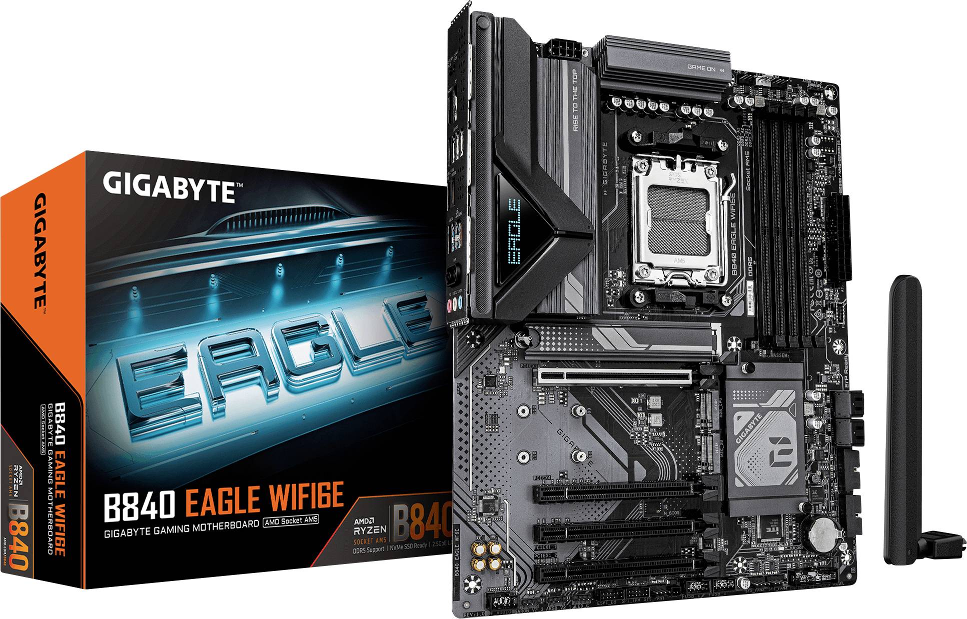 Gigabyte B840 EAGLE WF6E Mainboard Sockel (PC) AMD® AM5 Formfaktor (Details) ATX Mainboard-Chipsatz AMD® B840