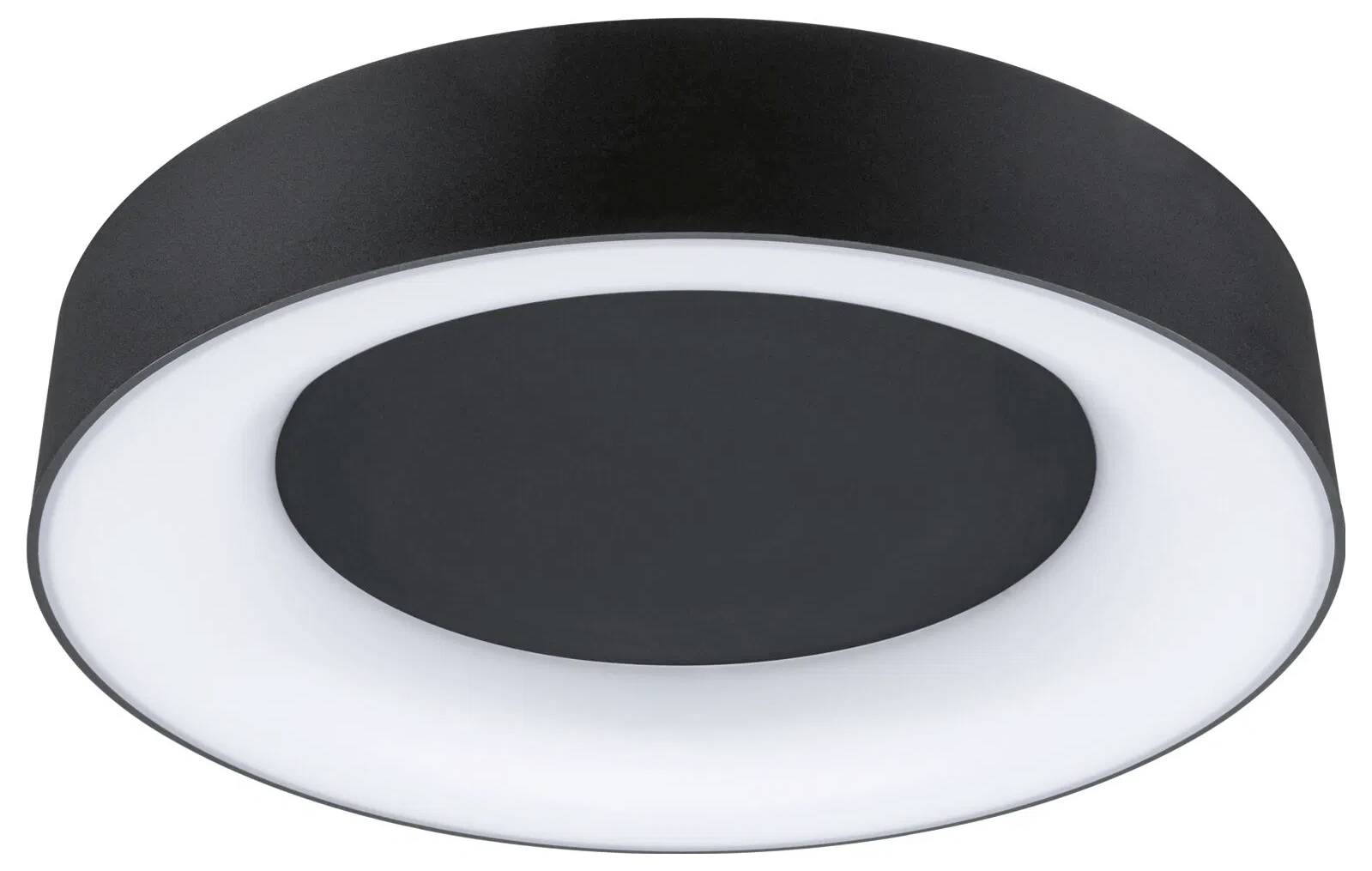 Eine runde Deckenleuchte in Schwarz und Weiß mit elegantem, modernem Design.