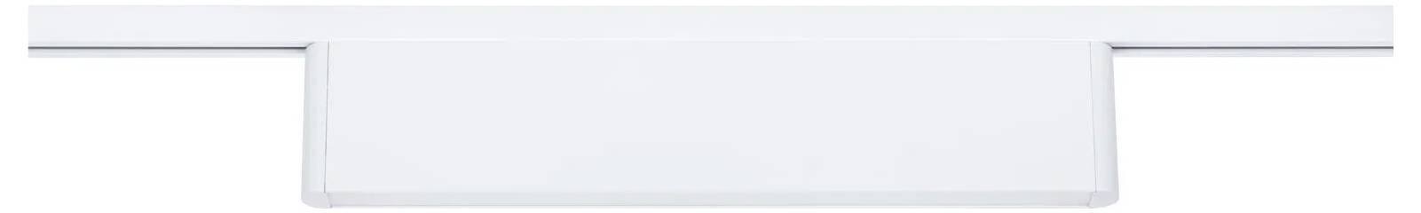 Ein weißer rechteckiger Kunststoff-Etikettenhälter, der auf einer horizontalen Oberfläche montiert ist.