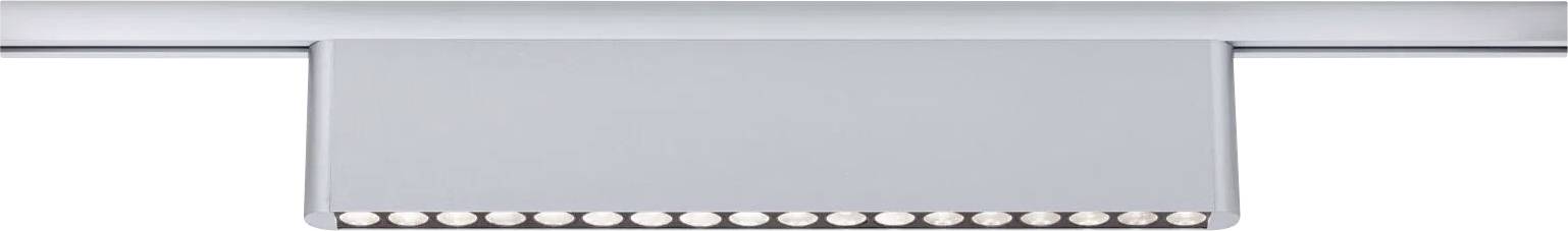 Eine rechteckige Deckenleuchte mit einer Reihe sichtbarer LED-Glühbirnen entlang des unteren Randes. Die Leuchte ist modern und minimalistisch.