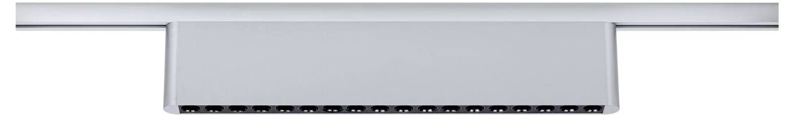 Ein grauer, rechteckiger, wandmontierter Organizer mit mehreren Schlitzen zur Kabelführung, der an einer horizontalen Metallschiene befestigt ist.