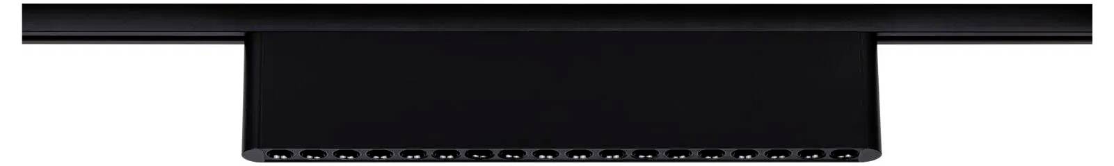 Ein rechteckiges schwarzes Gerät mit einer Reihe kleiner kreisförmiger Öffnungen entlang der unteren Kante, vor einem einfarbigen Hintergrund.