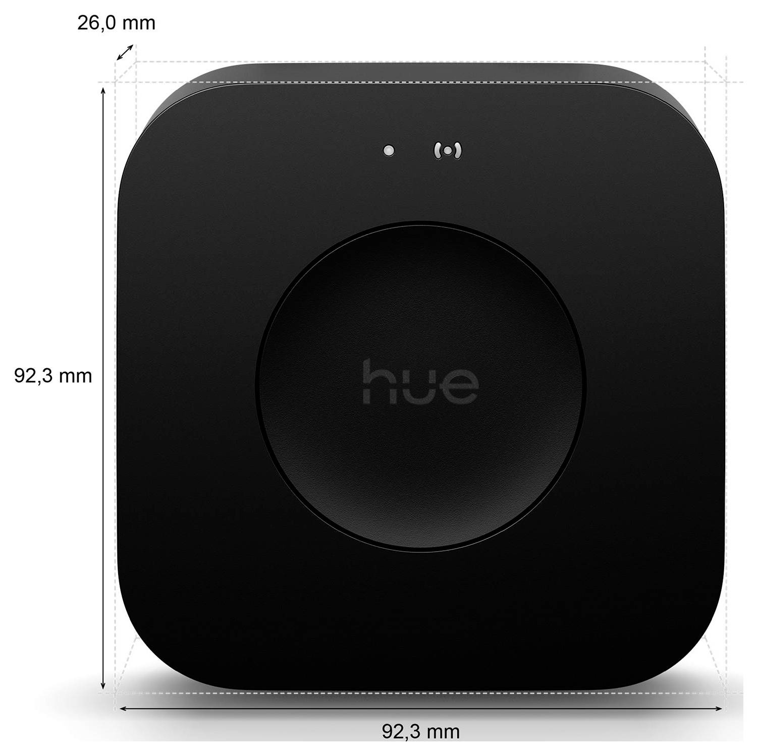 Ein quadratisches, schwarzes Gerät mit der Beschriftung 
