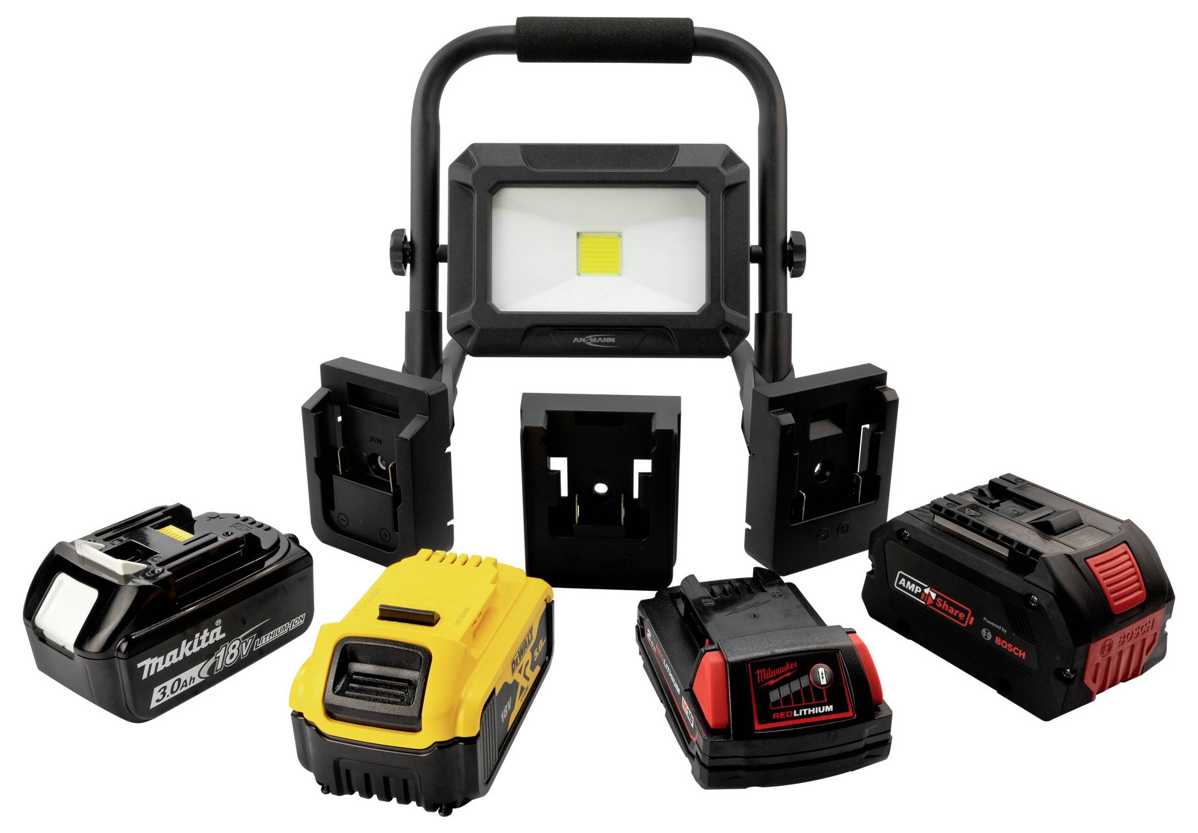 Ansmann 1600-0639 LED Strahler FL30W 18V Powertool-Akkupacks, inkl. Adapterplatten COB LED, Akkubet