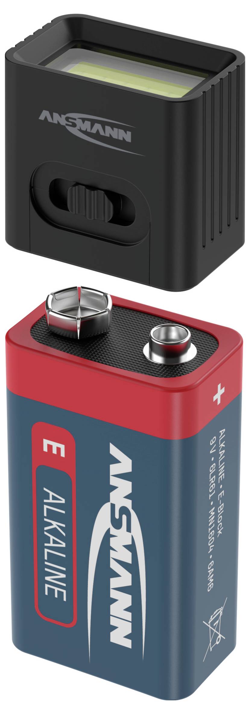Ansmann 1600-0714 COB LED Mini-Leuchte betrieben durch 9V Batterie COB LED Handlampe batteriebetrieben 3W 60lm