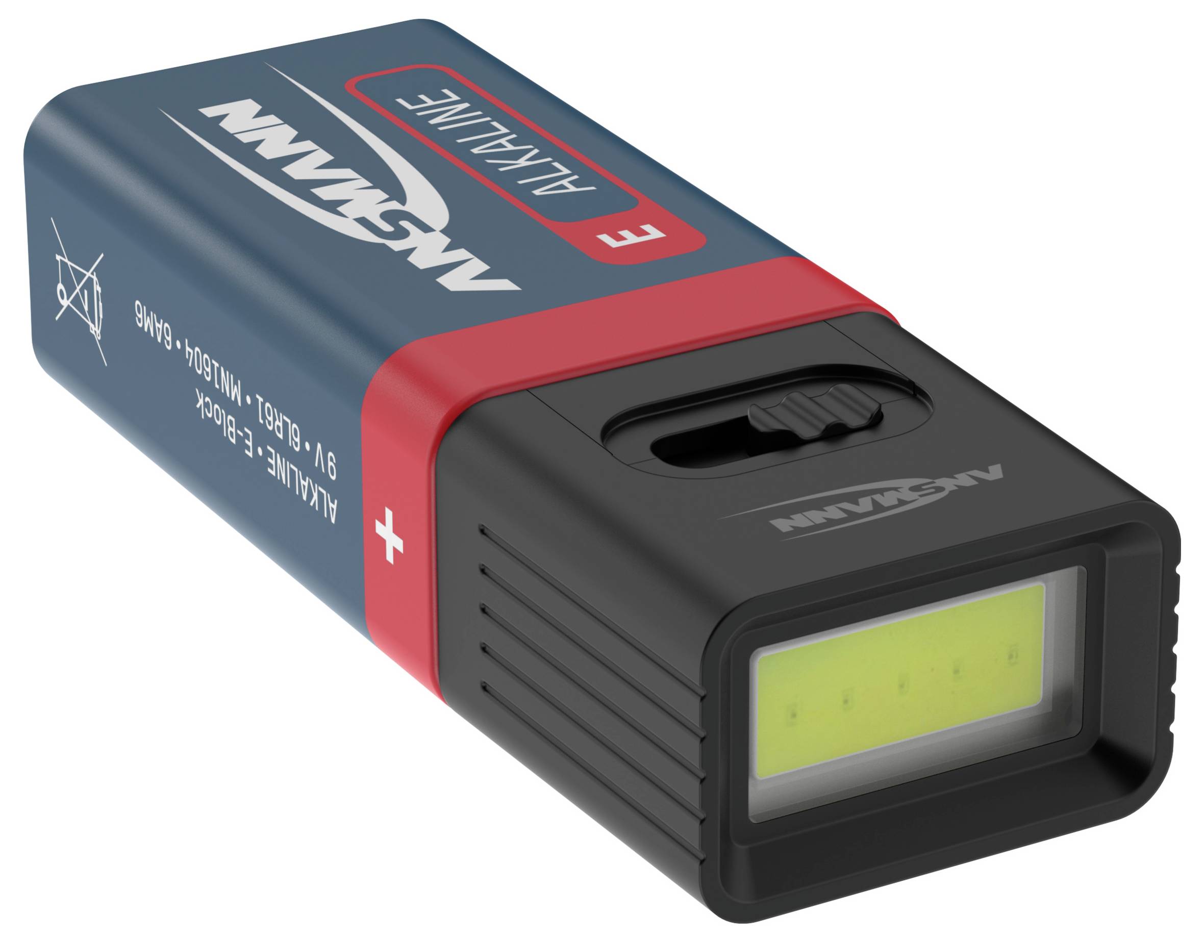 Ansmann 1600-0714 COB LED Mini-Leuchte betrieben durch 9V Batterie COB LED Handlampe batteriebetrieben 3W 60lm