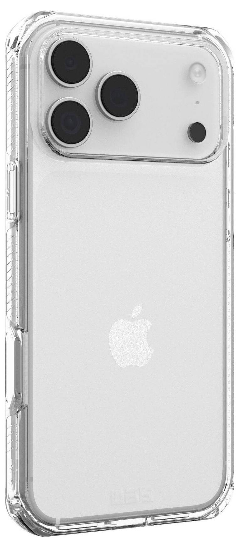 Ein modernes Smartphone mit transparentem Gehäuse, ausgestattet mit einer Dreifach-Kameraanordnung und elegantem Design, das das Markenlogo auf der Rückseite präsentiert.