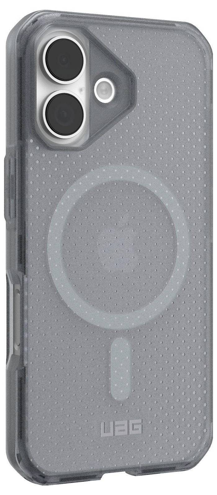 Eine transparente Handyhülle mit MagSafe-Funktion, strukturierter Oberfläche und verstärkten Ecken bietet Schutz und lässt gleichzeitig das Design des Telefons erkennen.