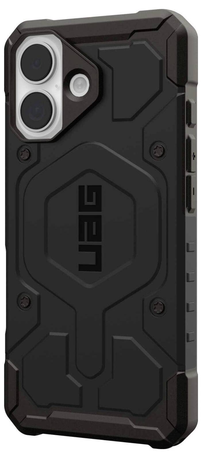 Ein robustes Smartphone-Gehäuse mit verstärkten Ecken, strukturierter Griffoberfläche und doppelter Kameraaussparung, entwickelt für Langlebigkeit und Schutz.