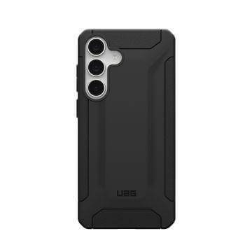 Ein schwarzes robustes Telefon-Gehäuse, entwickelt für Schutz, mit einer Dreifach-Kameraaussparung und einer strukturierten Oberfläche für besseren Griff.