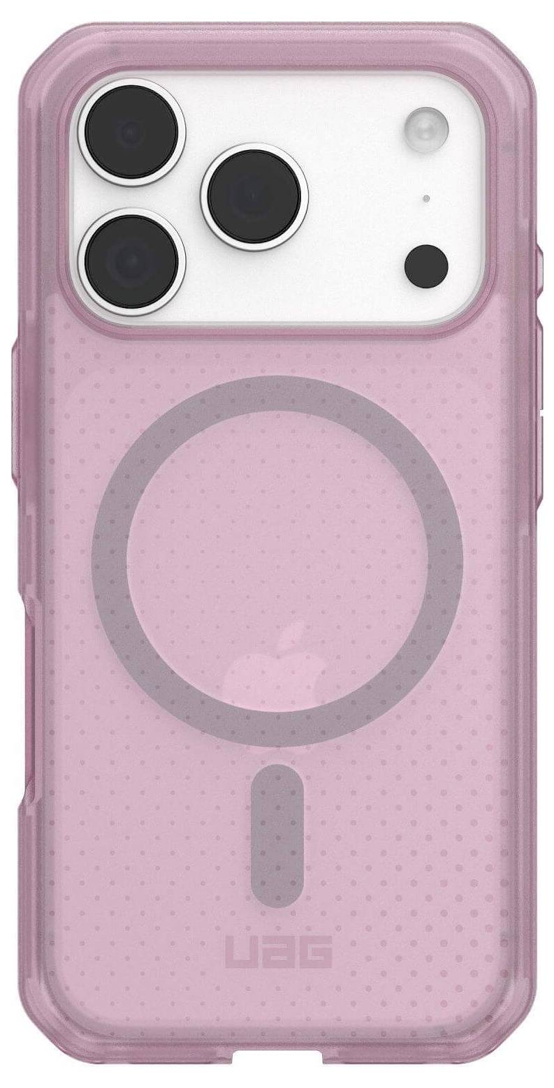 Ein rosa Handyhülle mit drei großen Kameraausschnitten und einem kreisförmigen Design auf der Rückseite, kompatibel mit einem bestimmten Mobiltelefon-Modell.