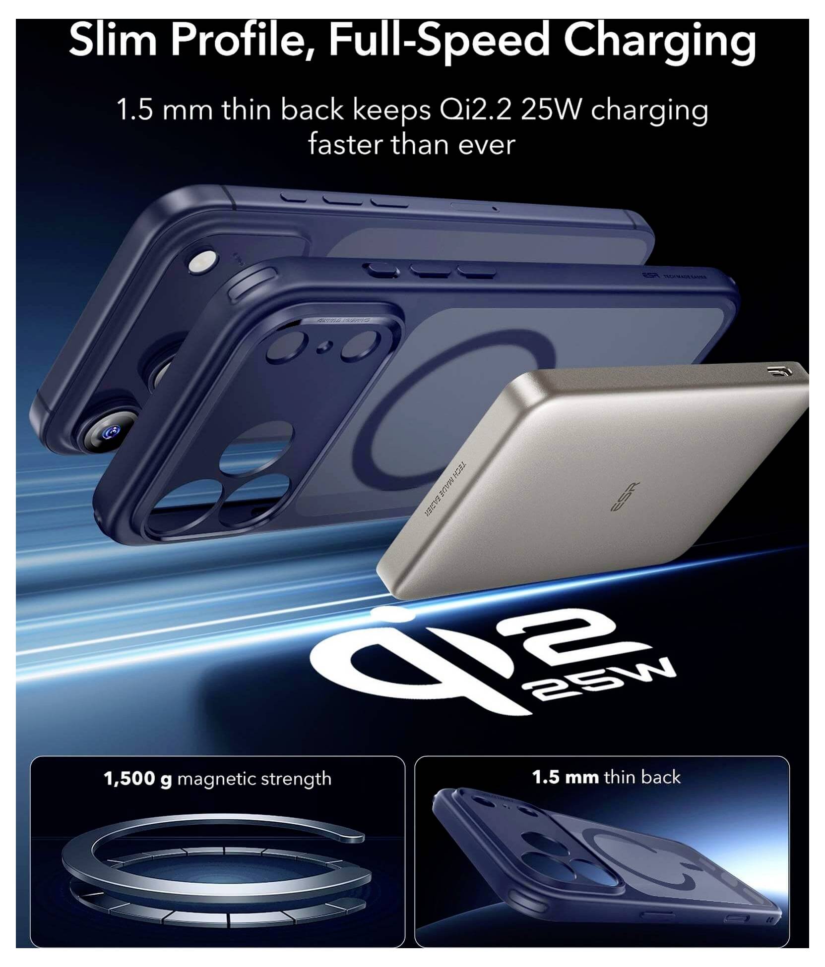 ESR Case Apple iPhone 17 Pro Max Blau, Transparent MagSafe kompatibel 1A86400401