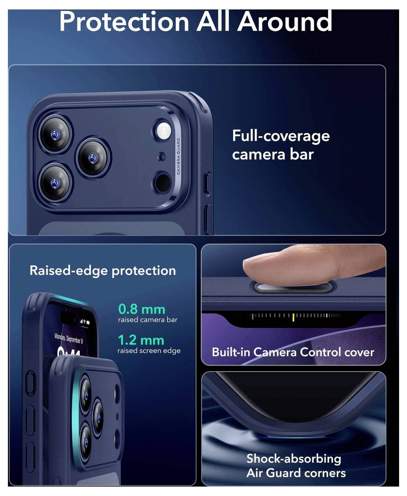 ESR Case Apple iPhone 17 Pro Max Blau, Transparent 1A86400401