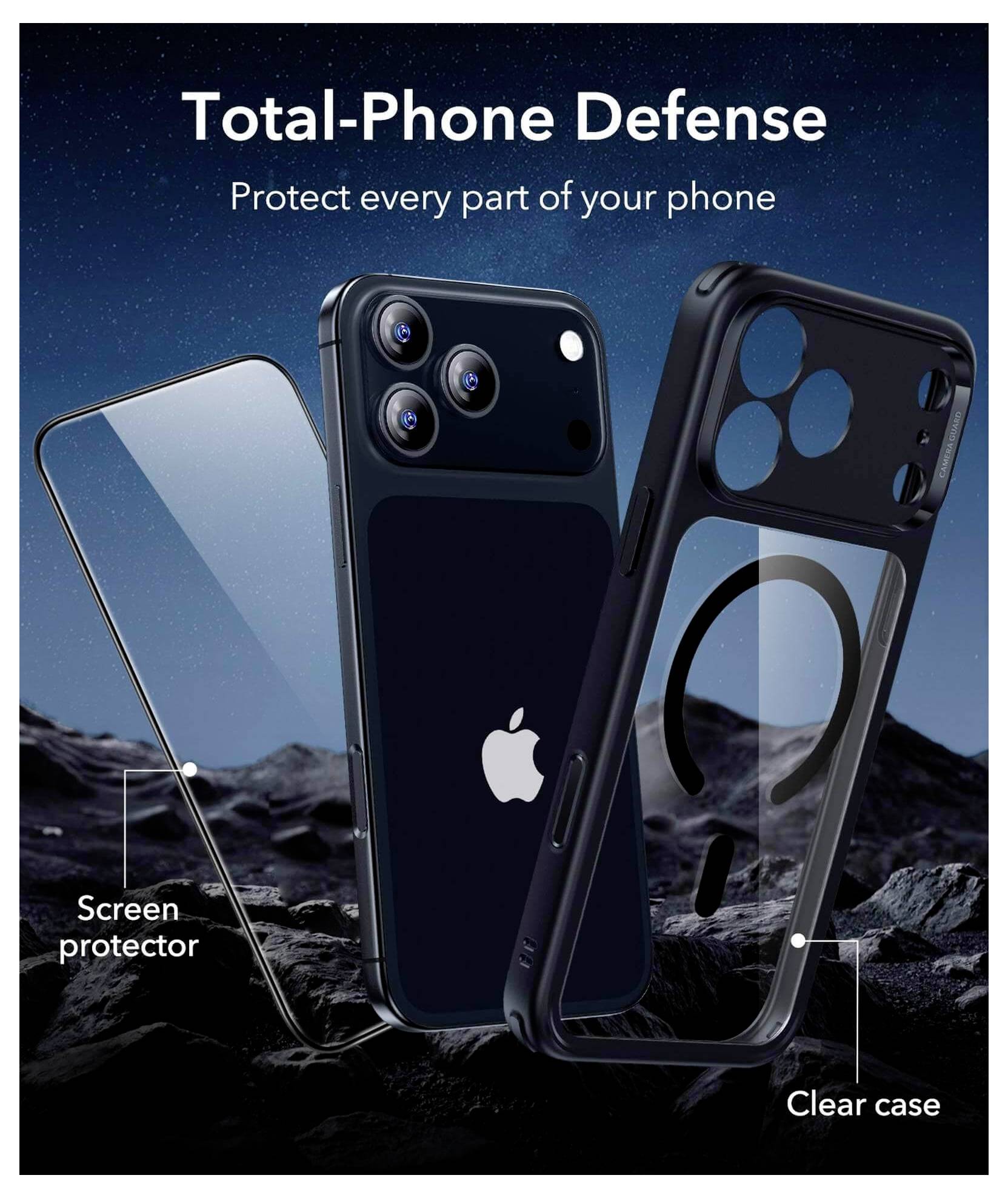 ESR Case Apple iPhone 17 Pro Max Schwarz, Transparent 1A89200201