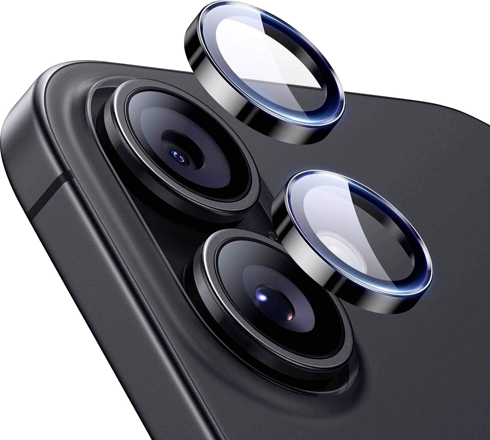 Eine Smartphone-Kamera mit drei Objektiven. Zwei Objektive sind flach positioniert, während das dritte erhöht ist und einen Fokus auf das Design der Kamera betont.