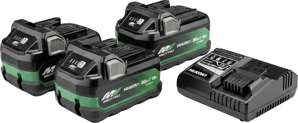 HiKOKI UC18YSL3WH3Z Werkzeug-Akku und Ladegerät 18 V, 36V 2.5 Ah, 2.5 Ah, 5Ah