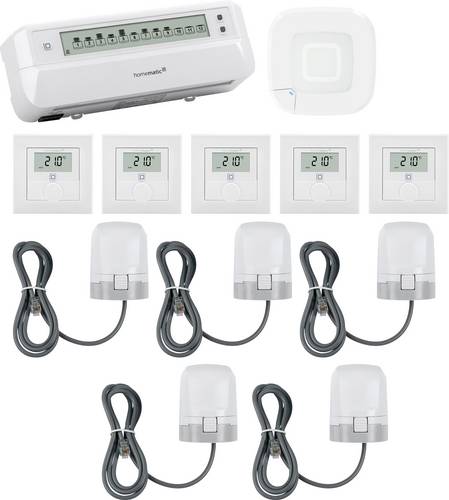 Homematic IP Starterkit Fußbodenheizung, Access Point, Stellantrieb, Wandthermostat HmIP-HAP2+HmIP-