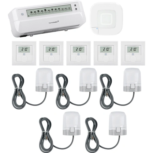 Homematic IP Starterkit Fußbodenheizung, Access Point, Stellantrieb, Wandthermostat Homematic IP Starterkit Fußbodenheizung, Access Point, Stellantrieb, Wandthermostat