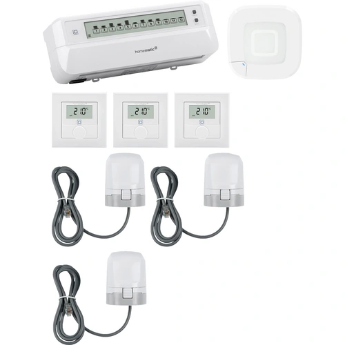 Homematic IP Starterkit Fußbodenheizung, Access Point, Stellantrieb, Wandthermostat Homematic IP Starterkit Fußbodenheizung, Access Point, Stellantrieb, Wandthermostat