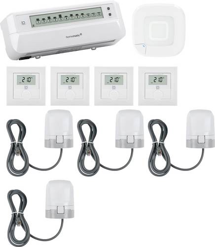 Homematic IP Starterkit Fußbodenheizung, Access Point, Stellantrieb, Wandthermostat HmIP-HAP2+HmIP-