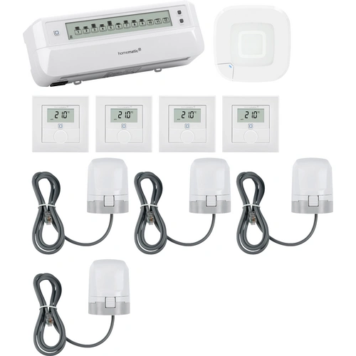 Homematic IP Starterkit Fußbodenheizung, Access Point, Stellantrieb, Wandthermostat Homematic IP Starterkit Fußbodenheizung, Access Point, Stellantrieb, Wandthermostat