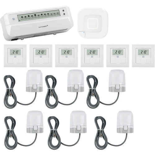 Homematic IP Starterkit Fußbodenheizung, Access Point, Stellantrieb, Wandthermostat Homematic IP Starterkit Fußbodenheizung, Access Point, Stellantrieb, Wandthermostat
