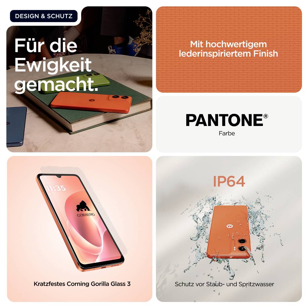 Motorola g06 256GB Orange EEK A (A - G) 17.5cm (6.88 Zoll) Smartphone