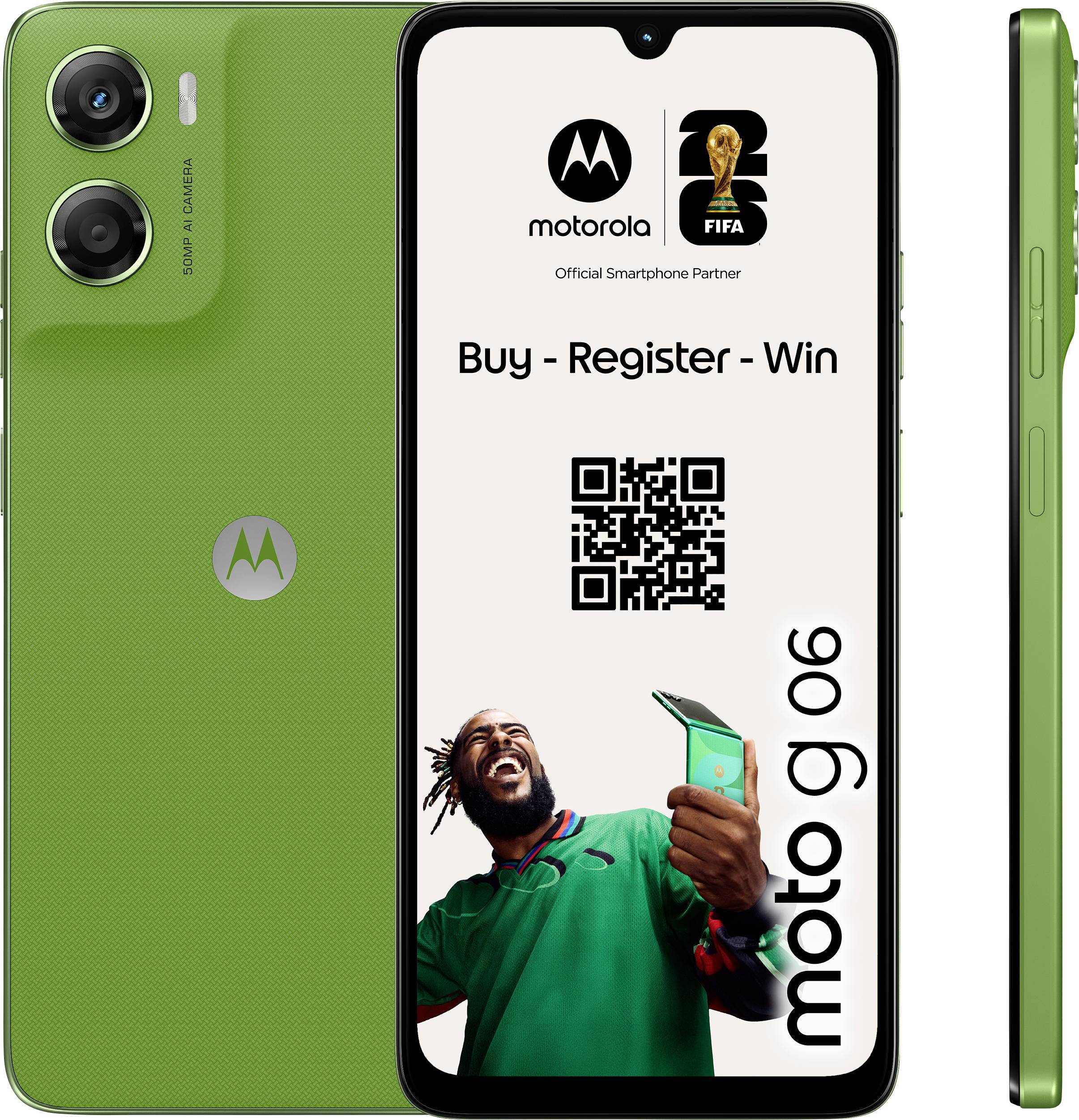 Ein grünes Smartphone, Vorderansicht mit 