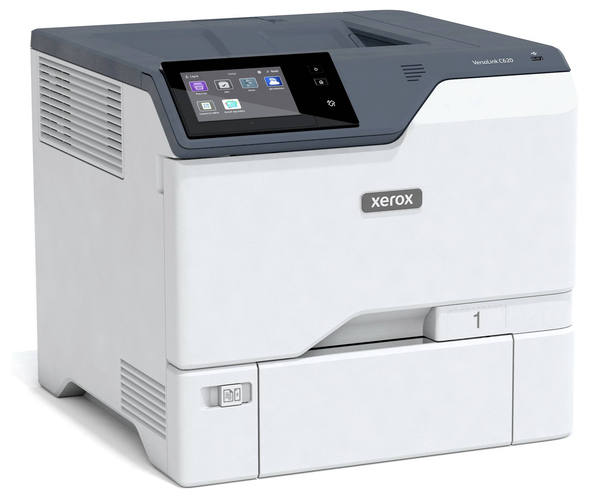 Ein Xerox VersaLink C400-Drucker mit Touchscreen-Oberfläche.