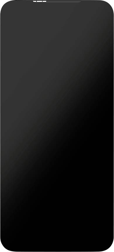 Ein schwarzer Handybildschirm mit einer leeren Anzeige.
